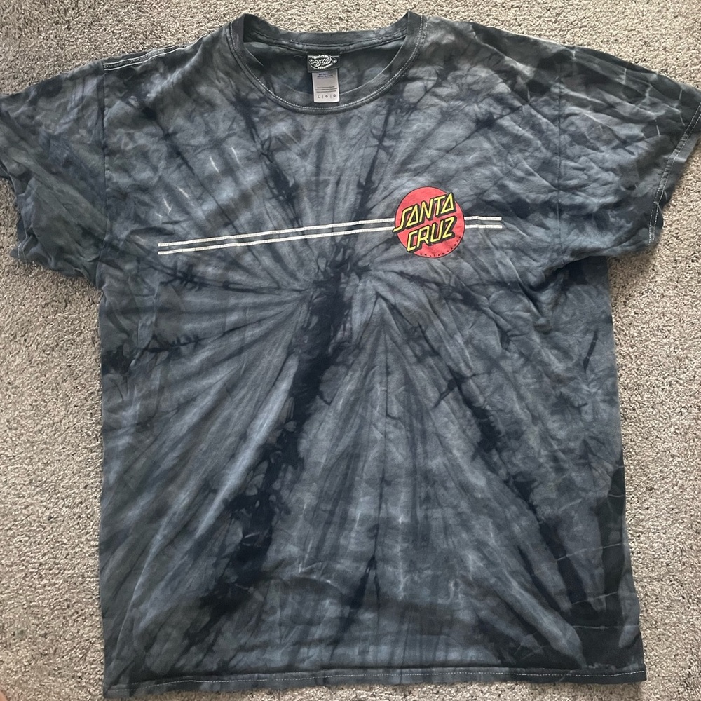 Santa Cruz Graphic Black Tie Dye Tshirt